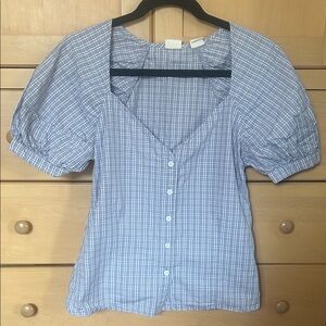 Levi's Light Blue Checkered Blouse